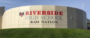 Riverside high school sign.